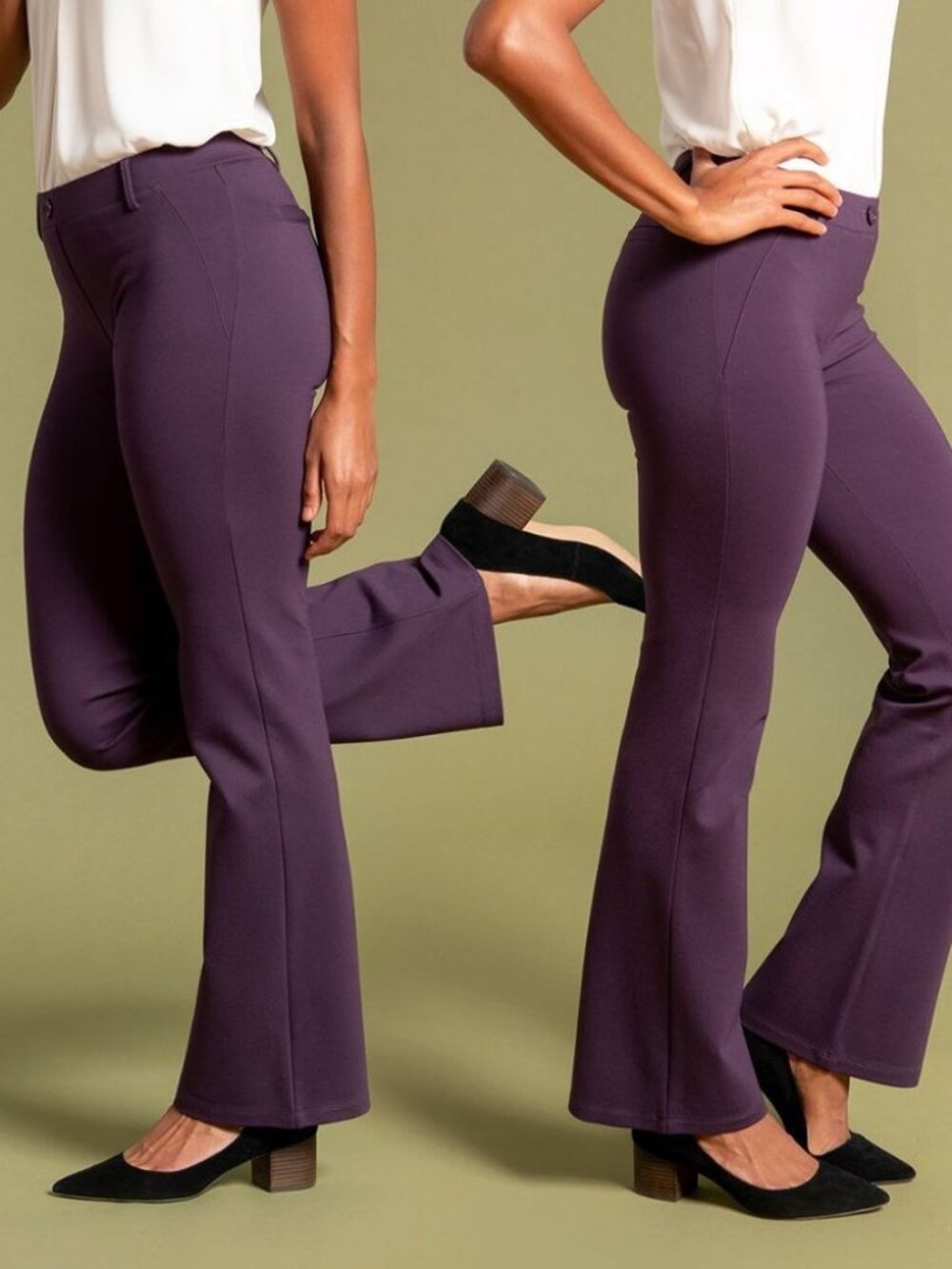 New Betabrand Dark Orchid Bootcut Classic Dress Pant Yoga Pants Small Long Tall